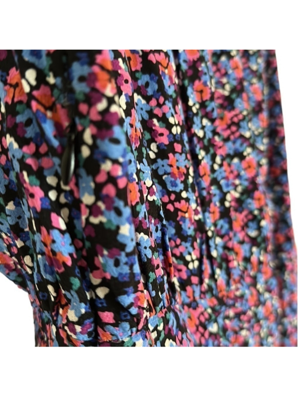 Zara dress ruched button front floral mini dress sz XS NWT - Picture 11 of 11